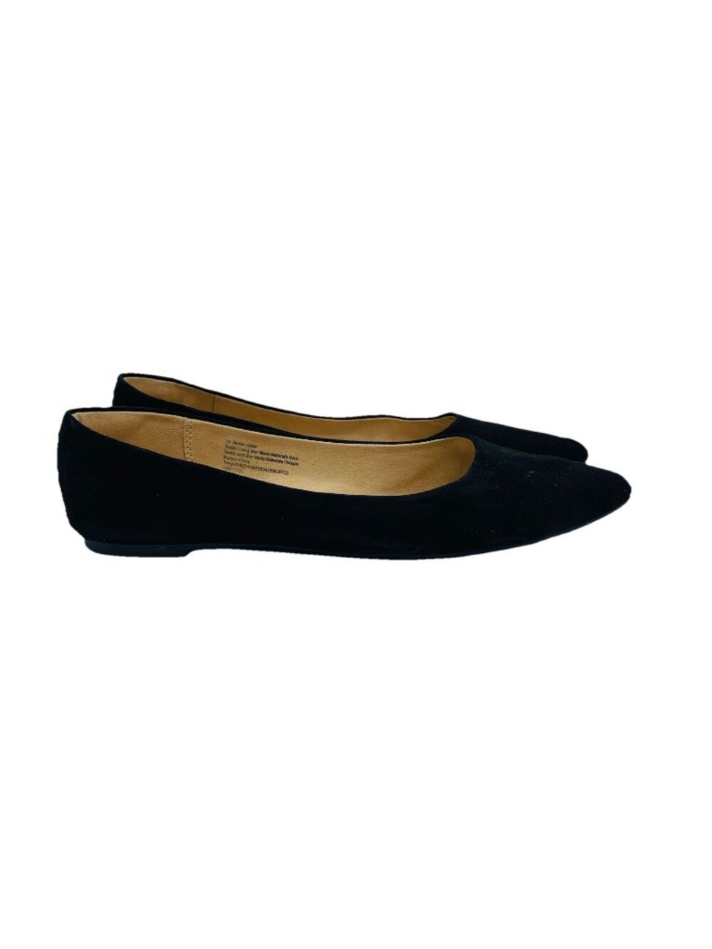 A New Day Womens Shoes Size 10 Black Faux Suede Comfort Slip On Pointy Loafers